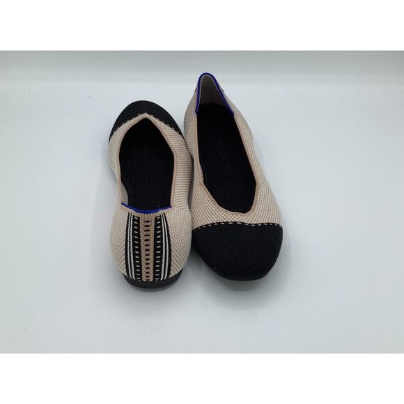 Rothy's Size 7 Flats Cream Black EUC - Picture 5 of 8